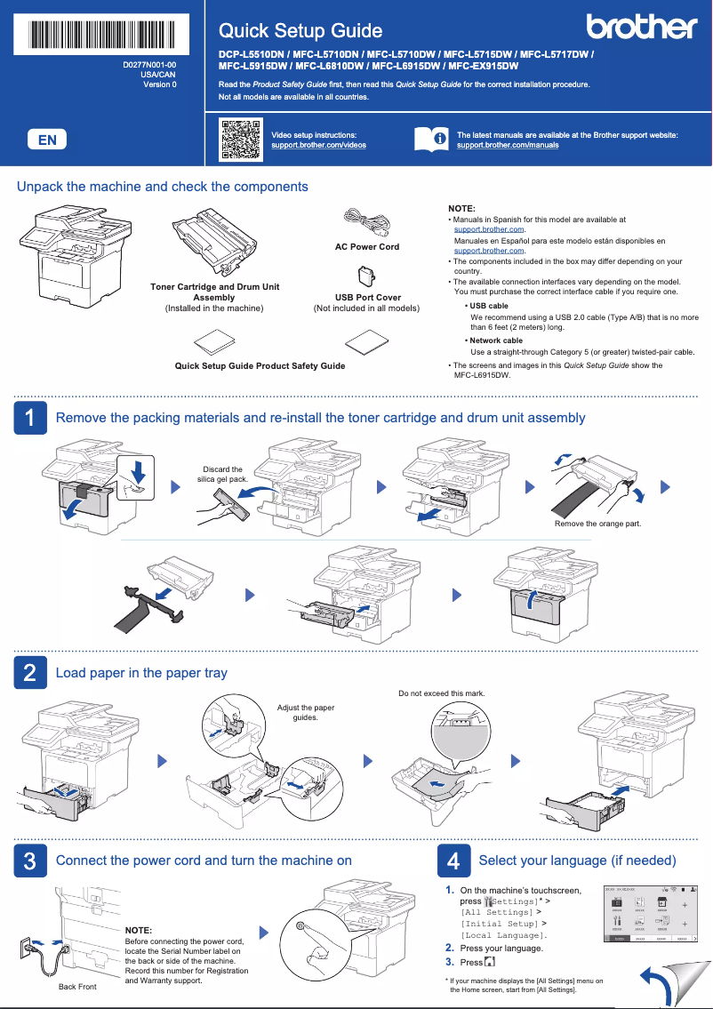 Image de la première page du manuel de l'appareil MFC-L6810DW