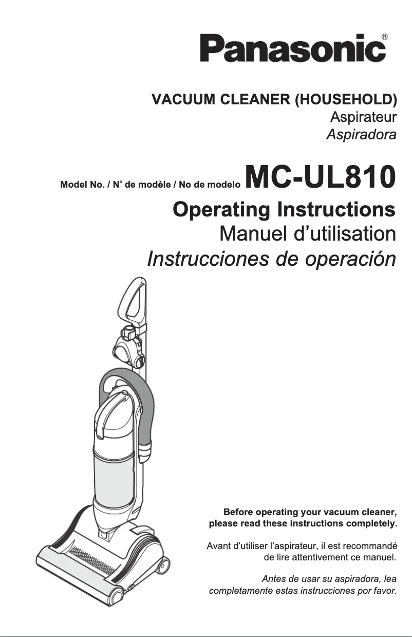 Page 1 de la notice Manuel utilisateur Panasonic Jetturn MCUL810