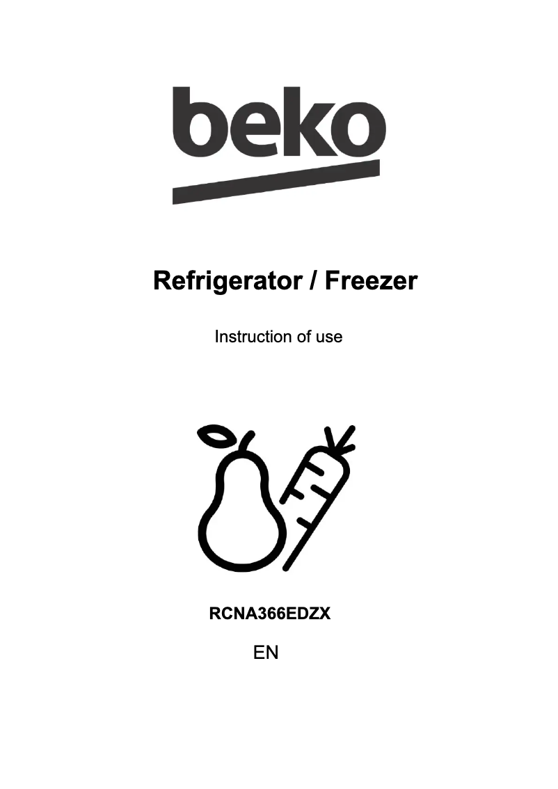 Page 1 de la notice Manuel utilisateur Beko RCNA366EDZX