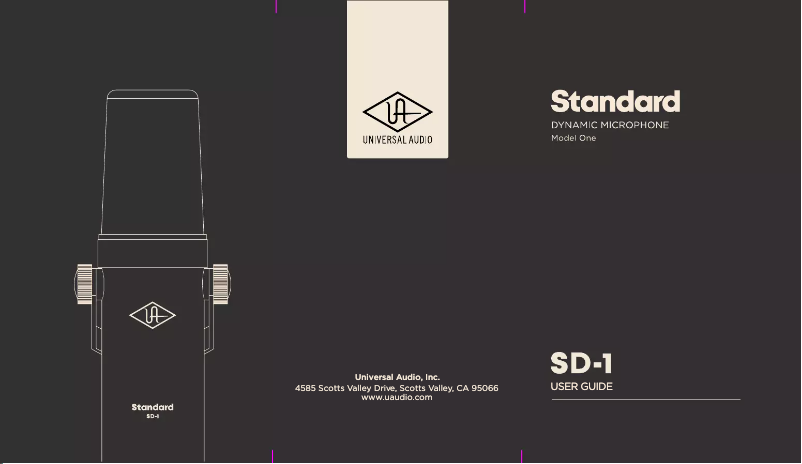 Page n°1 - Manuel utilisateur Universal Audio SD-1