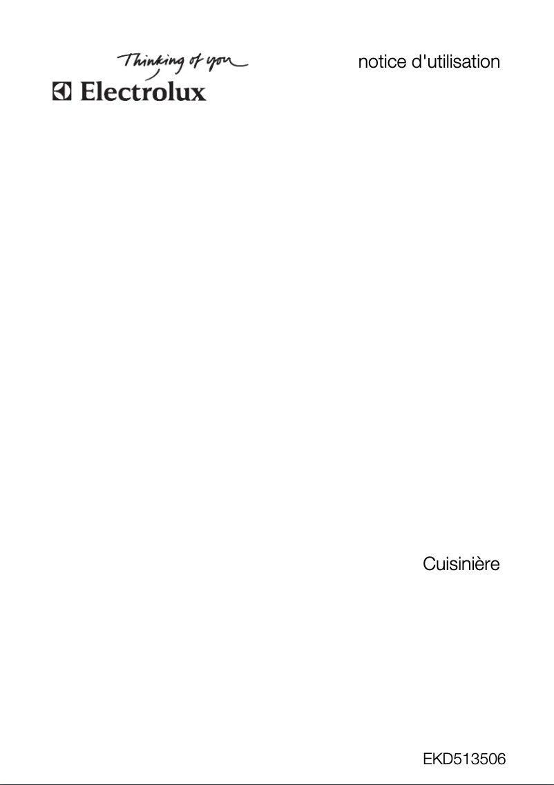 Page 1 de la notice Manuel utilisateur Electrolux EKD513506W