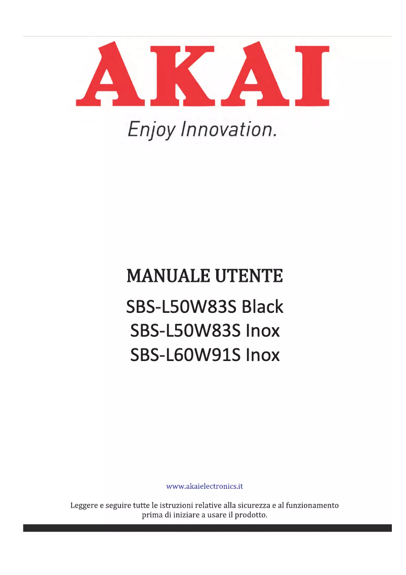 Page 1 de la notice Manuel utilisateur AKAI SBSL60W91S