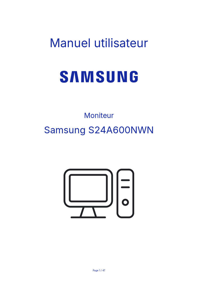 Page n°1 - Manuel utilisateur Samsung S24A600NWN