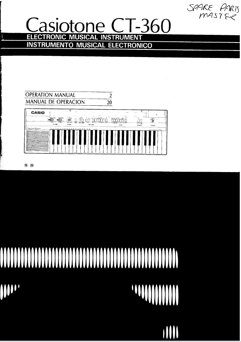 Page 1 de la notice Manuel utilisateur Casio Casiotone CT-360