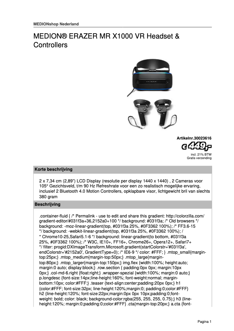 Image de la première page du manuel de l'appareil Erazer X1000