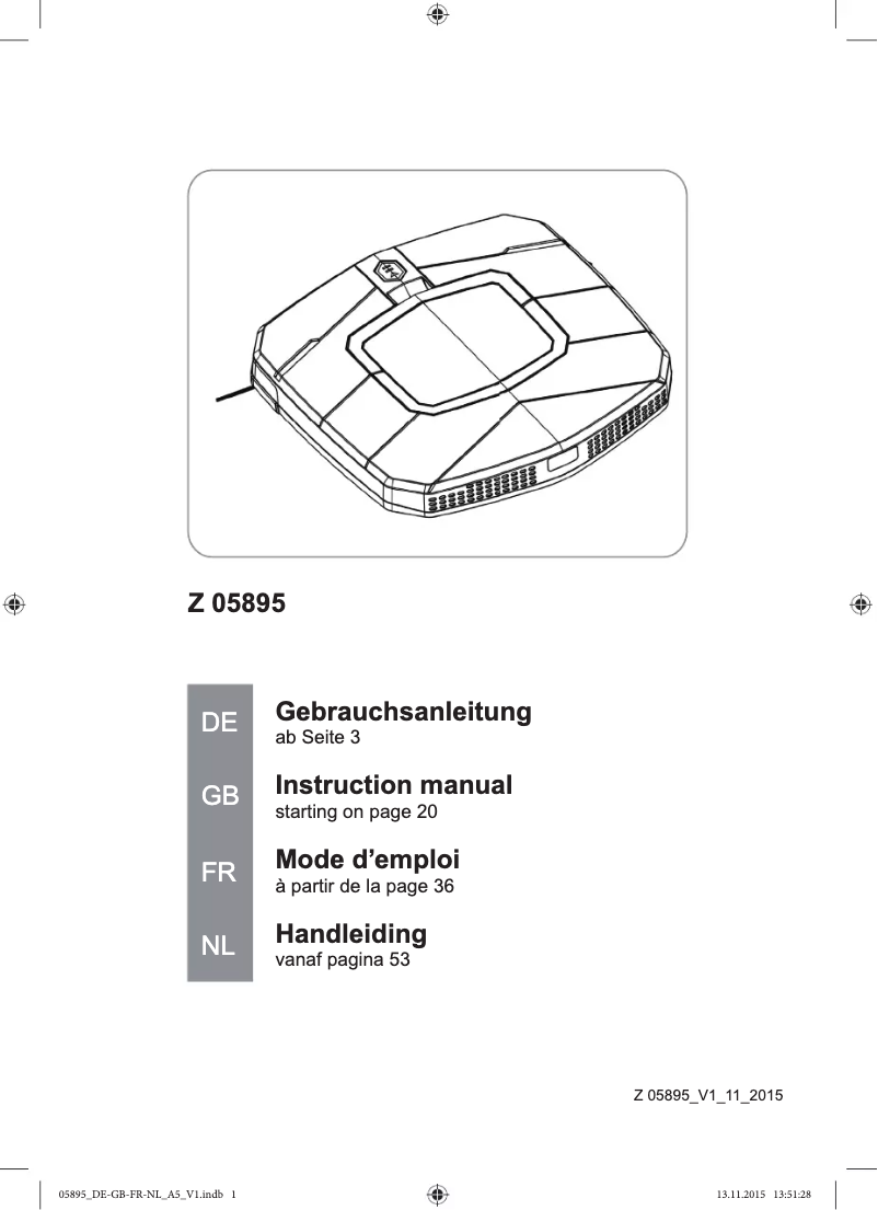 Page 1 de la notice Manuel utilisateur Cleanmaxx Z 05895