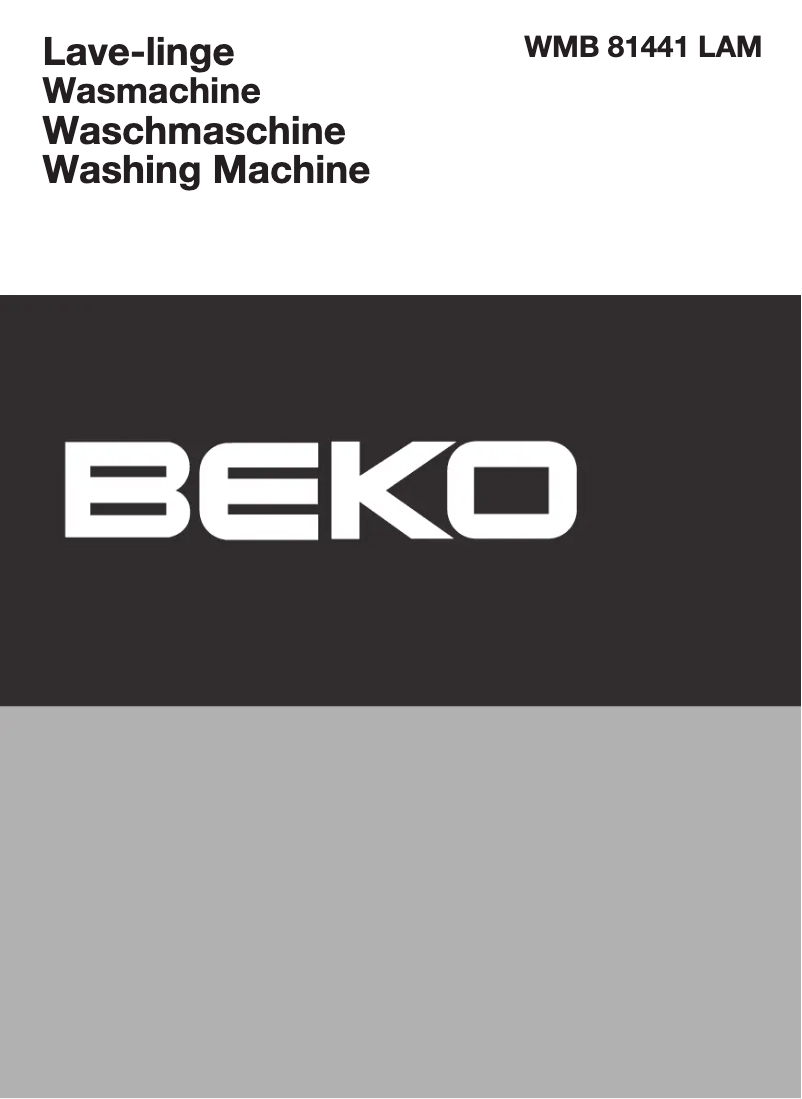Page 1 de la notice Manuel utilisateur Beko WMB 81441