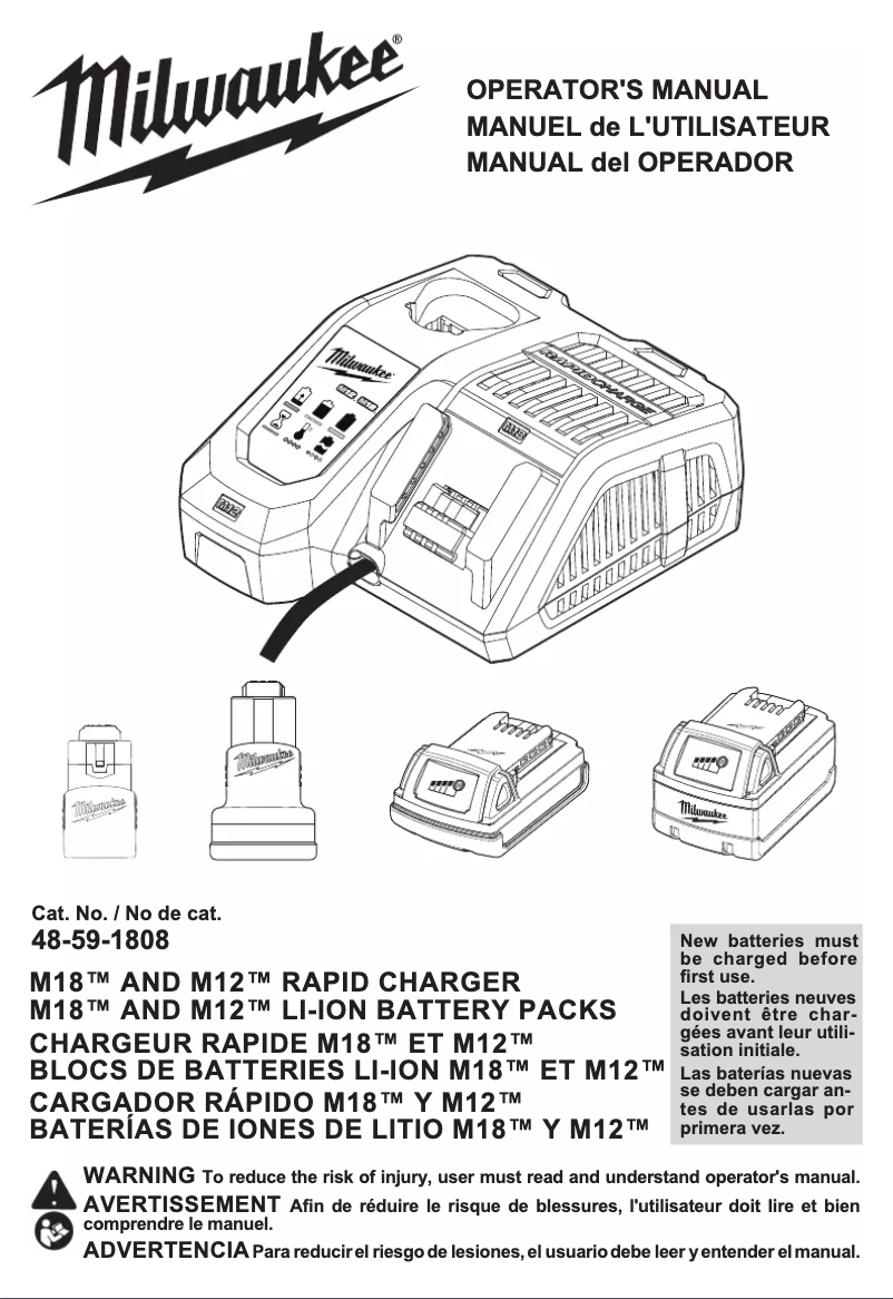Page 1 de la notice Manuel utilisateur Milwaukee 48-59-1808