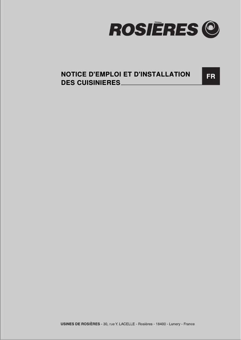 Page 1 de la notice Manuel utilisateur Rosieres RBP 60 RBX