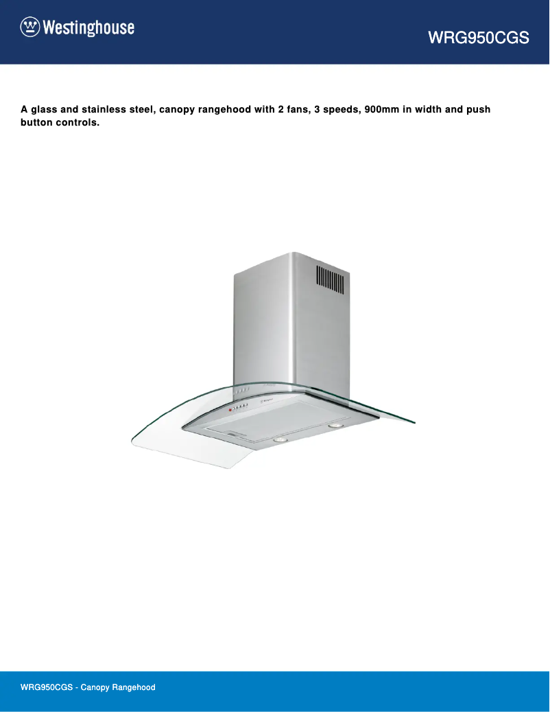 Page n°1 - Fiche technique Westinghouse WRG950CGS