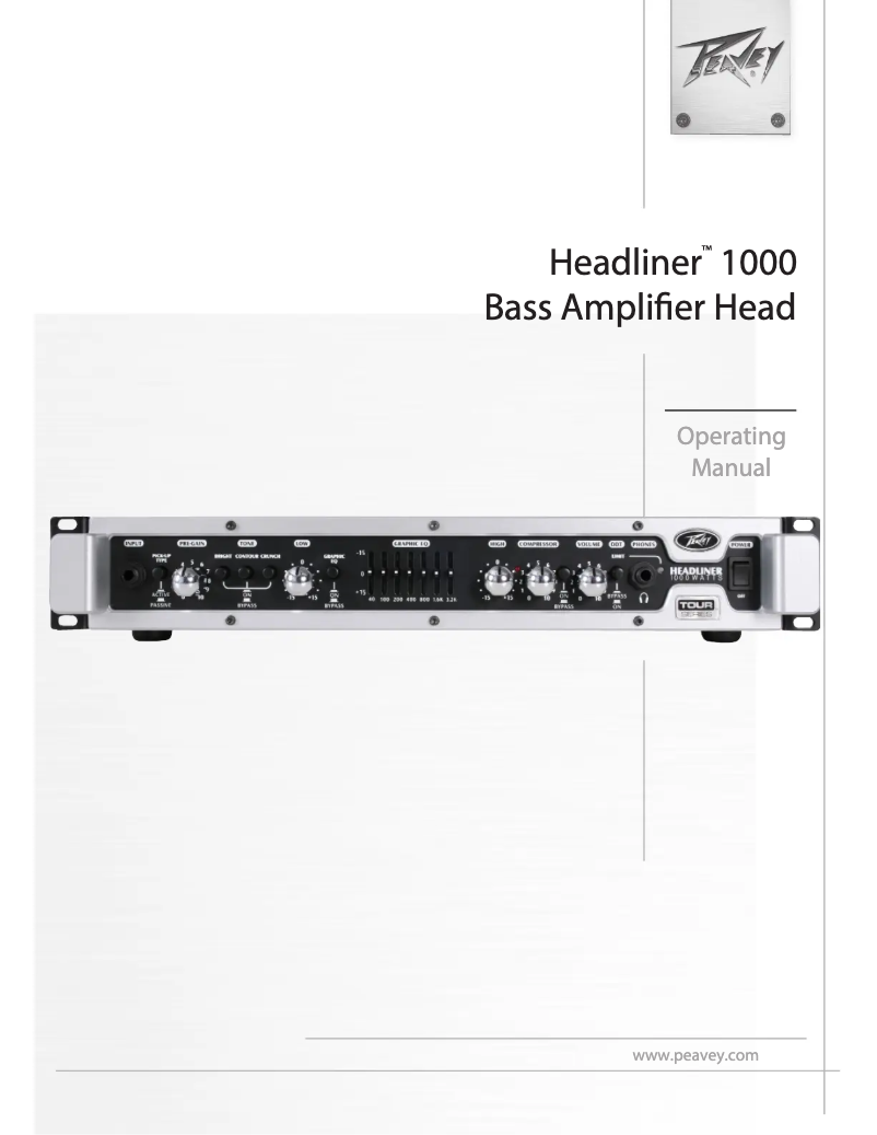 Page 1 de la notice Manuel utilisateur Peavey Headliner