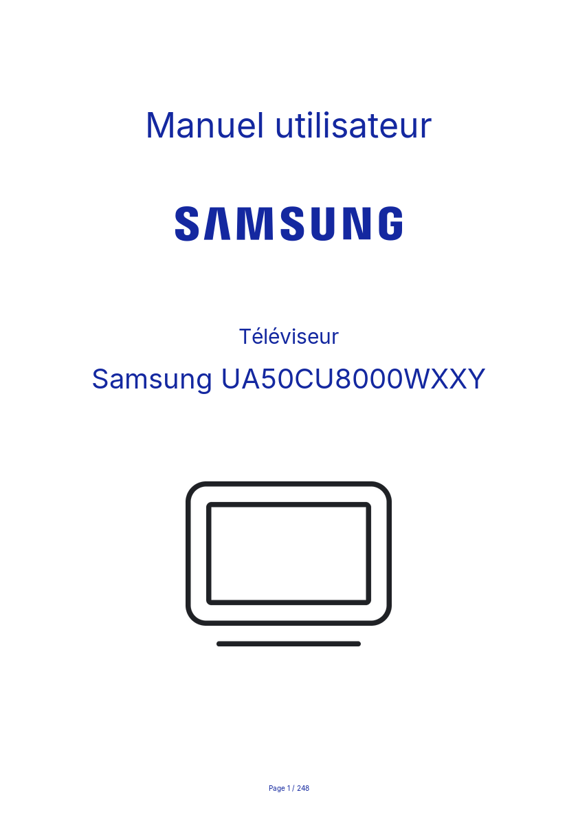 Image de la première page du manuel de l'appareil UA50CU8000WXXY