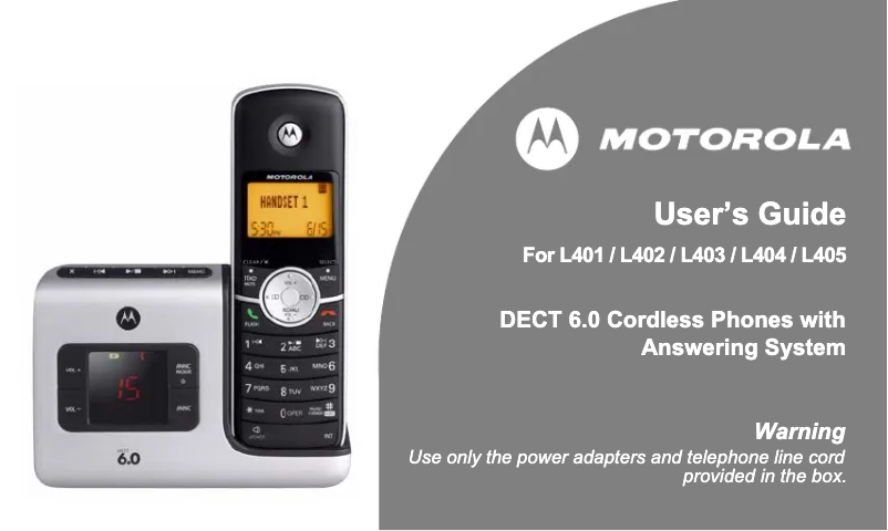 Page 1 de la notice Manuel utilisateur Motorola L403