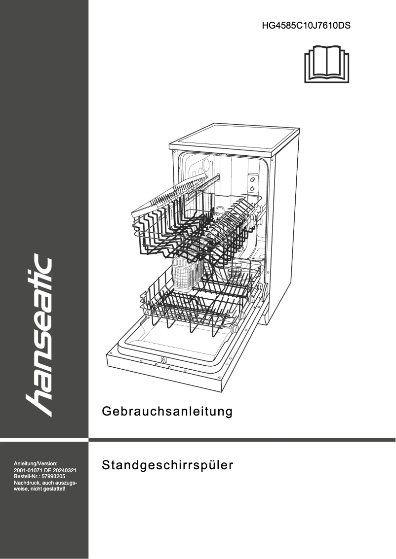 Page n°1 - Manuel utilisateur Hanseatic HG4585C10J7610DS
