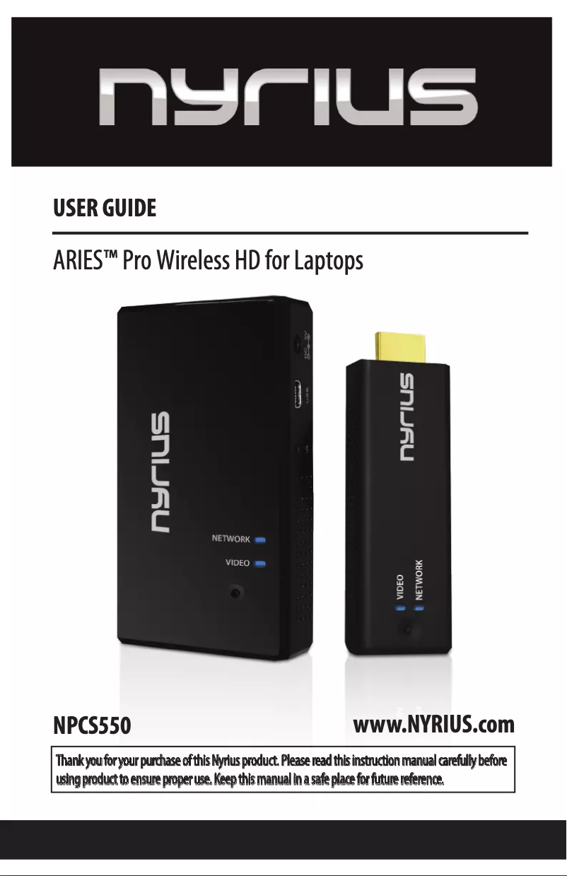 Page 1 de la notice Manuel utilisateur Nyrius NPCS550