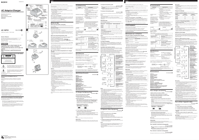 Página 1 del manual Manual de usuario Sony AC-VQP10