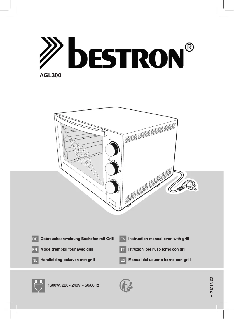 Page n°1 - Manuel utilisateur Bestron AGL300
