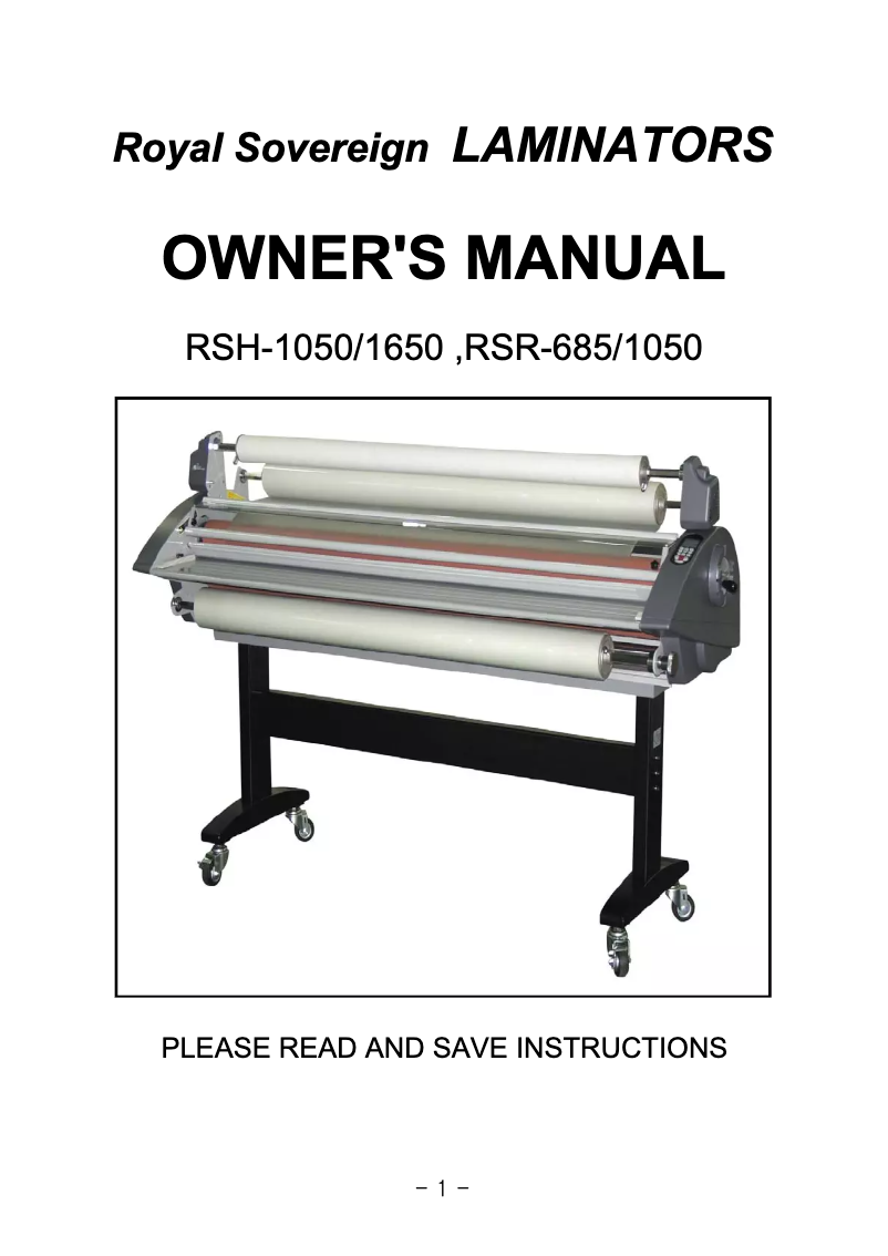 Page 1 de la notice Manuel utilisateur Royal Sovereign RSR-1050