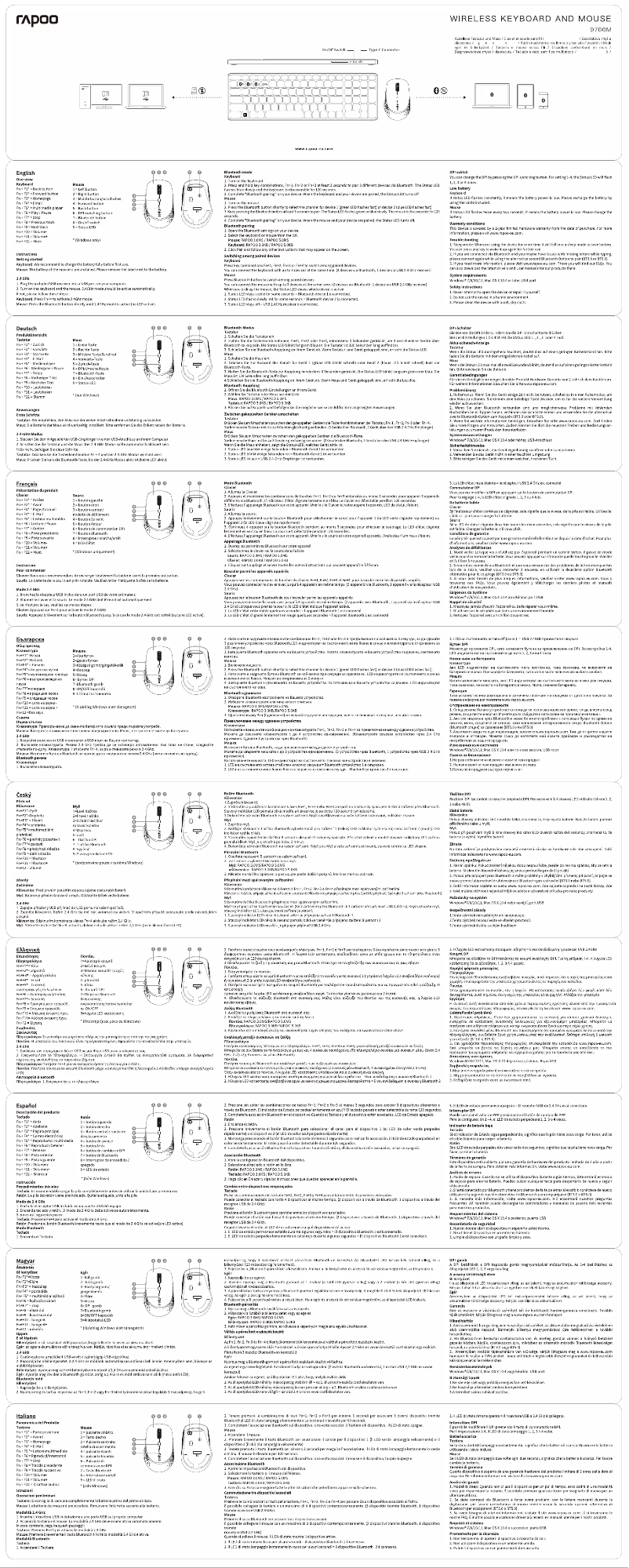 Page n°1 - Manuel utilisateur Rapoo 9700M