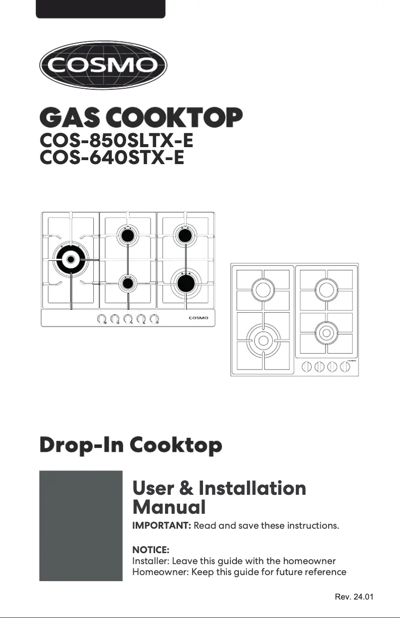 Página 1 del manual Manual de usuario Cosmo COS-850SLTX-E