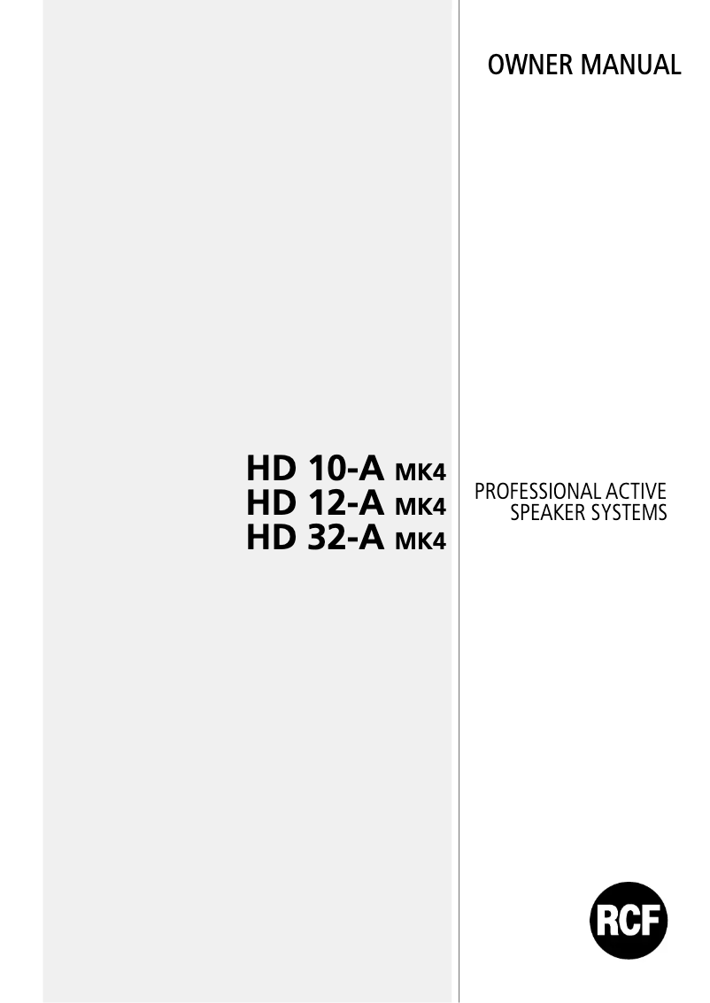 Page 1 de la notice Manuel utilisateur RCF HD 12-A MK4
