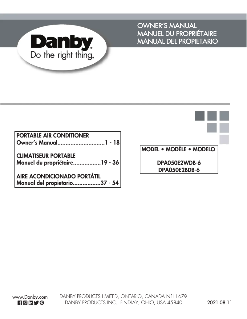 Página 1 del manual Manual de usuario Danby DPA050E2BDB-6