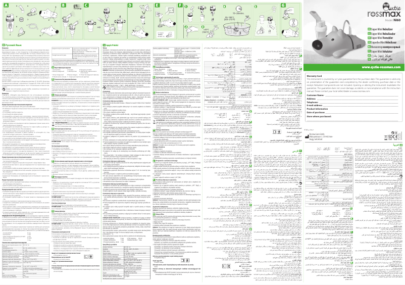 Page 1 de la notice Manuel utilisateur Rossmax NI60