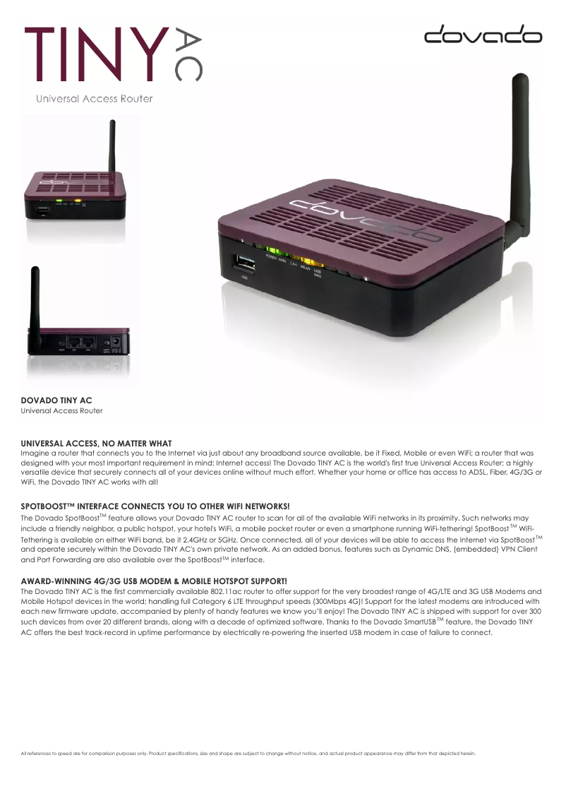 Page n°1 - Manuel utilisateur Dovado Tiny AC