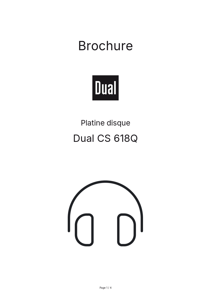 Page n°1 - Brochure Dual CS 618Q
