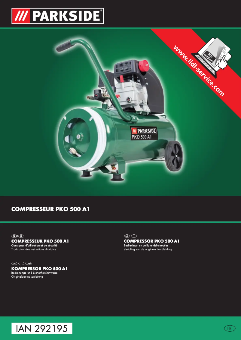 Page n°1 - Manuel utilisateur Parkside PKO 500 A1