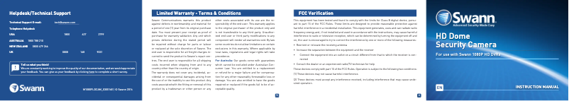 Page n°1 - Manuel utilisateur Swann PRO-1080FLD