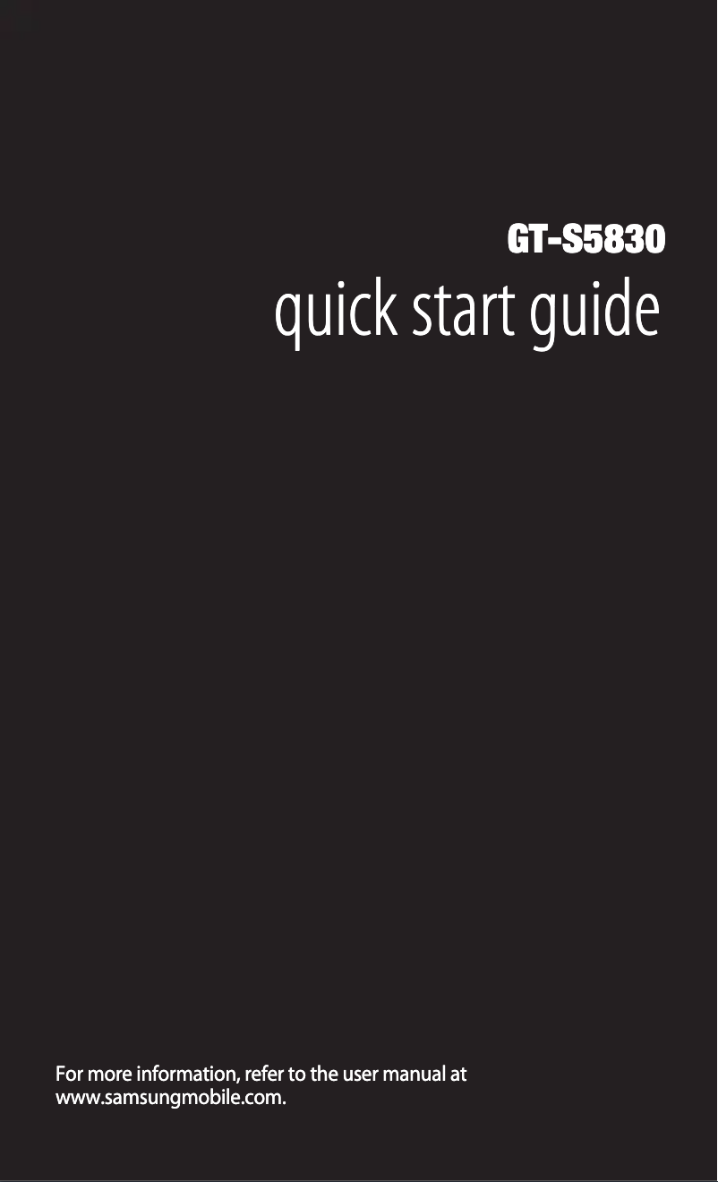 Image de la première page du manuel de l'appareil GT-S5830