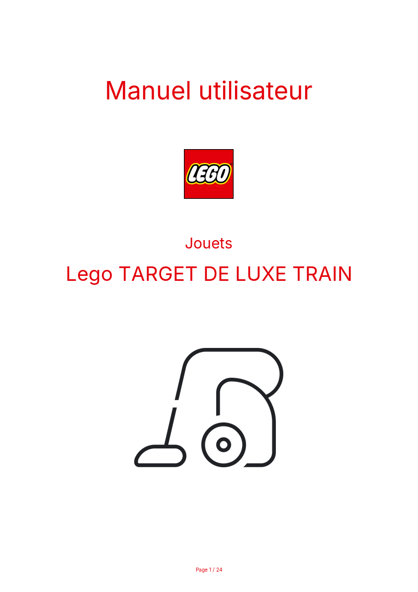 Page n°1 - Manuel utilisateur Lego TARGET DE LUXE TRAIN