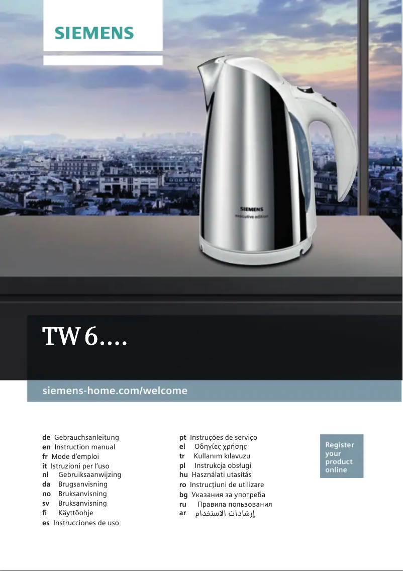Page n°1 - Manuel utilisateur Siemens TW63101AR