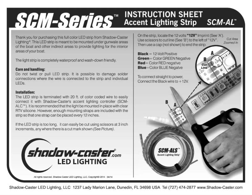 Page n°1 - Manuel utilisateur Shadow-Caster SCM-AL-LED-08