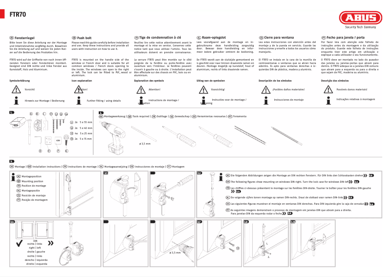 Image de la première page du manuel de l'appareil FTR70