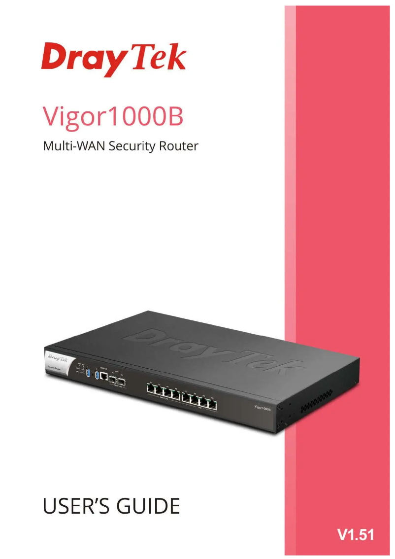 Page 1 de la notice Manuel utilisateur Draytek Vigor1000B