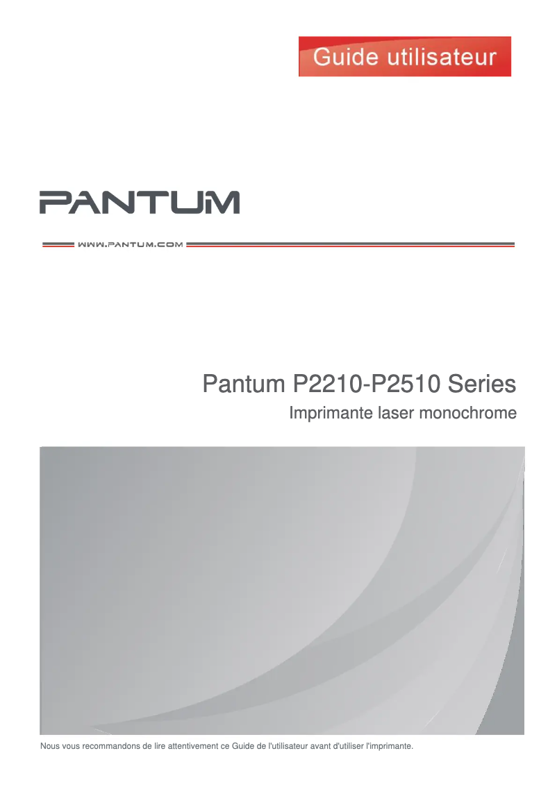 Page n°1 - Manuel utilisateur Pantum P2518