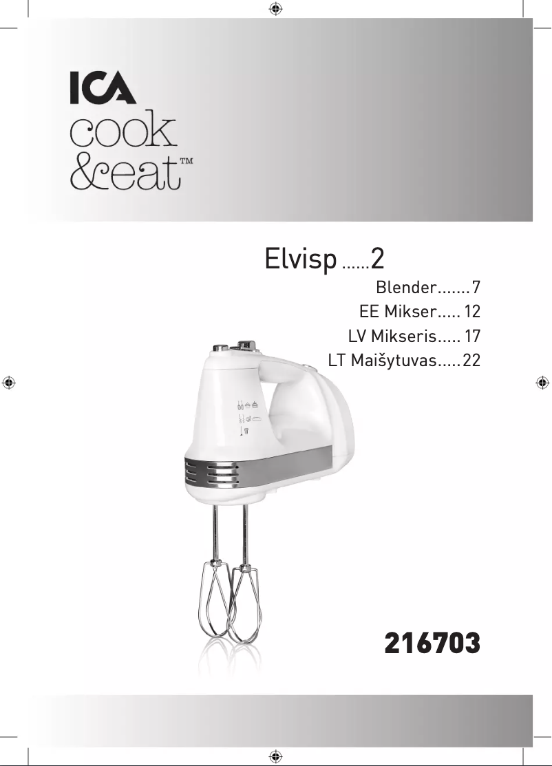 Page 1 de la notice Manuel utilisateur ICA 216703