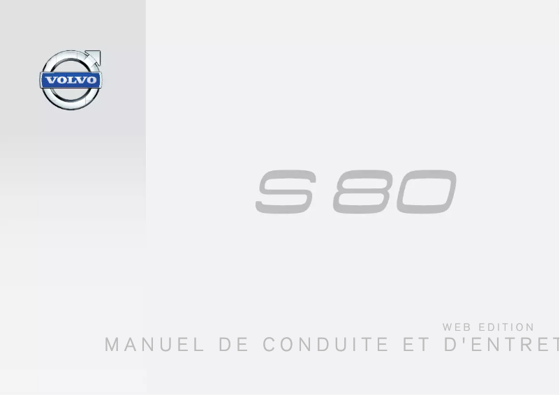 Page 1 de la notice Manuel utilisateur Volvo S80 (2014)