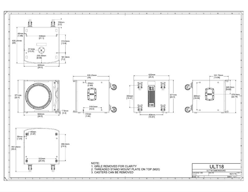 Página 1 del manual Dibujo técnico PreSonus ULT18