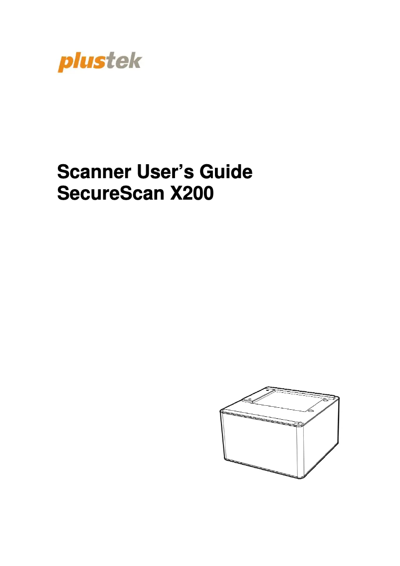 Page 1 de la notice Manuel utilisateur Plustek SecureScan X200