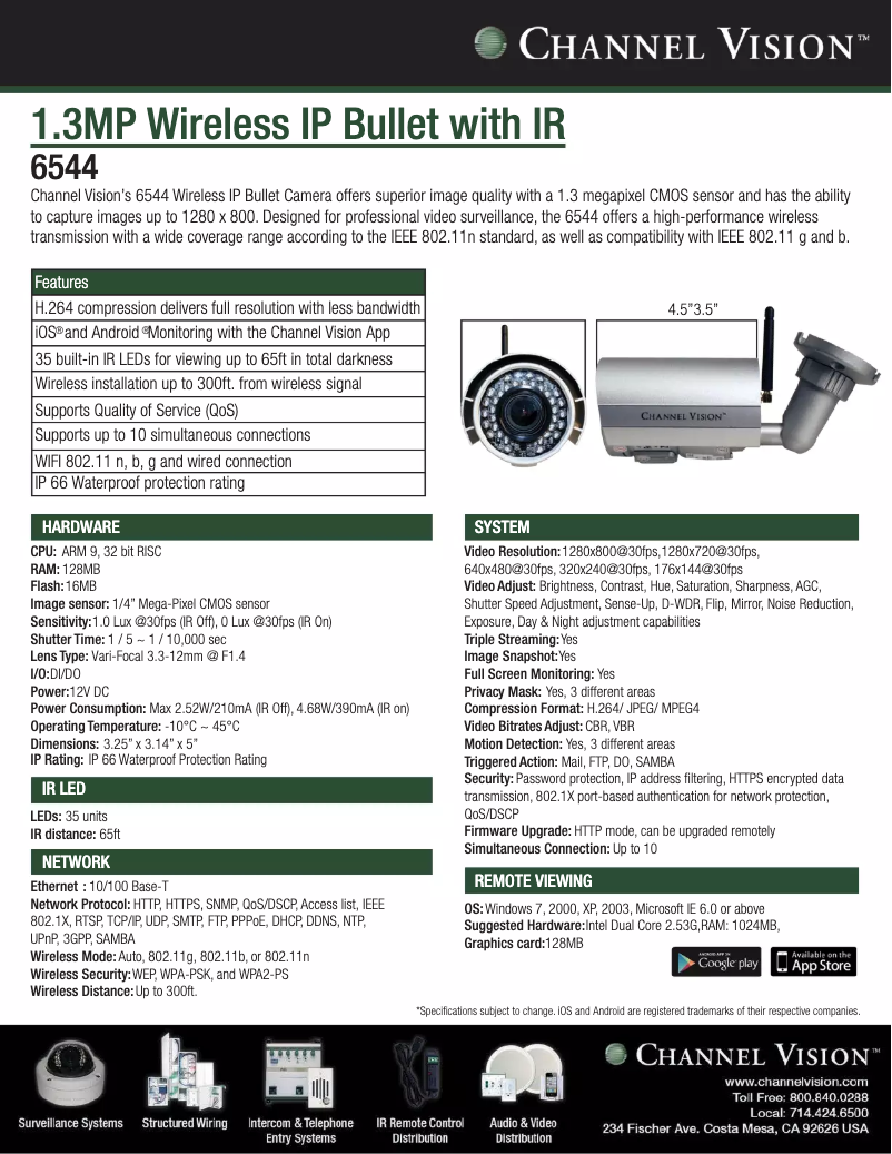 Página 1 del manual Manual de usuario Channel Vision 6544