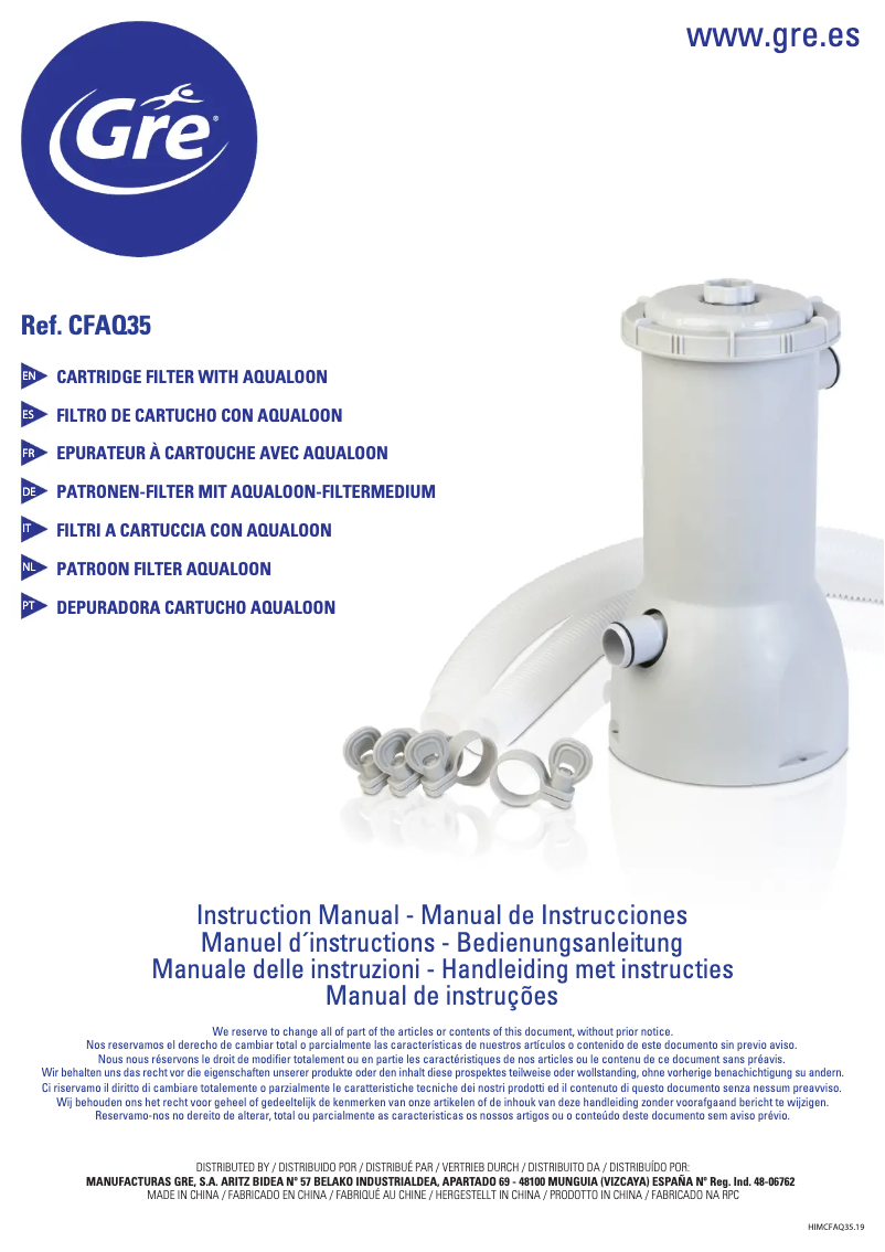 Image de la première page du manuel de l'appareil CFAQ35