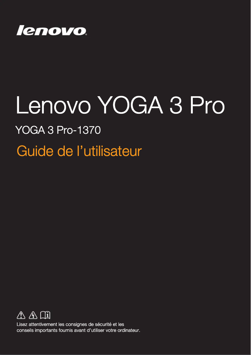 Page n°1 - Manuel utilisateur Lenovo YOGA 3 Pro