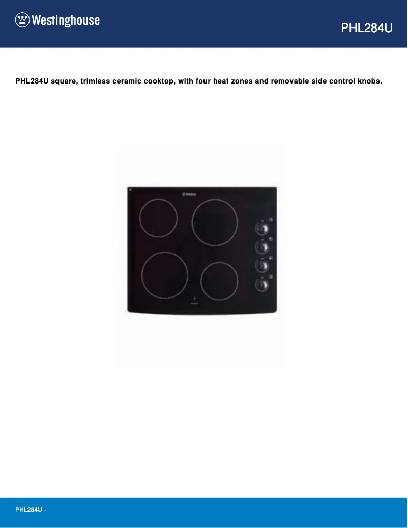 Page 1 de la notice Manuel utilisateur Westinghouse PHL284U