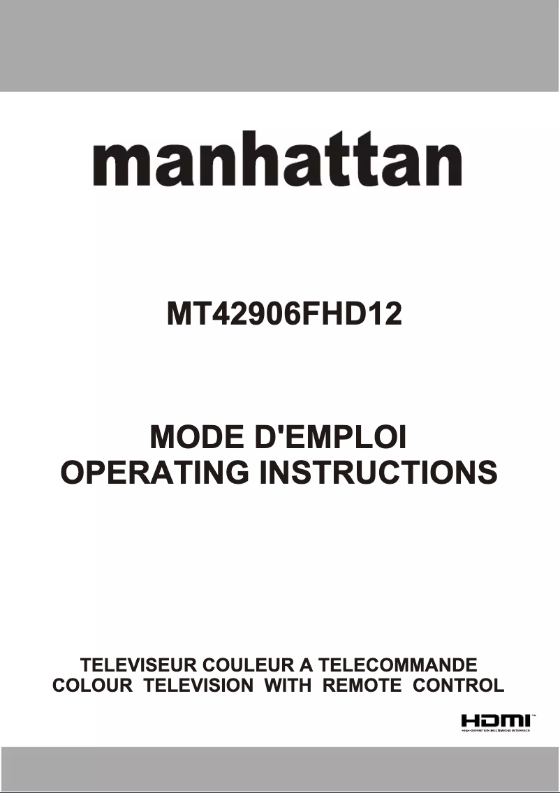 Page n°1 - Manuel utilisateur Manhattan MT42906FHD12