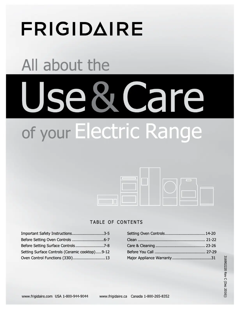 Page 1 de la notice Mode d'emploi Frigidaire FFEF3019MS