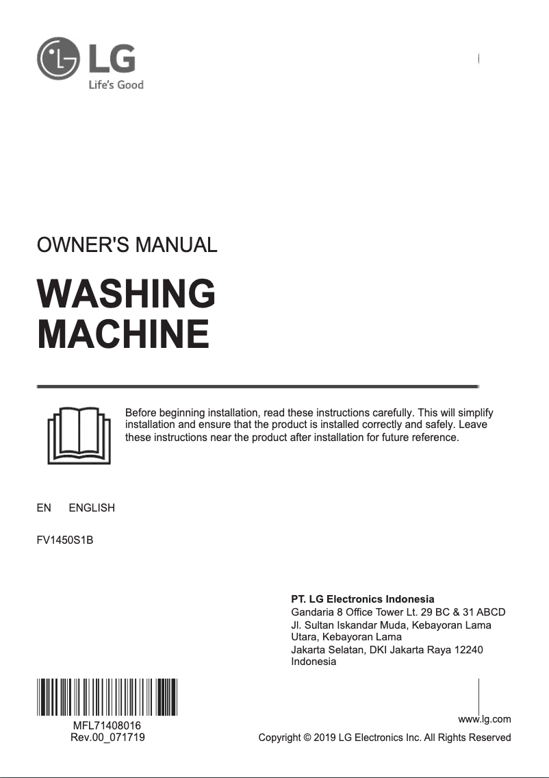 Página 1 del manual Manual de usuario LG FV1450S1B
