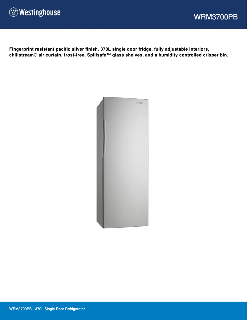 Image de la première page du manuel de l'appareil WRM3700PB